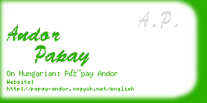 andor papay business card